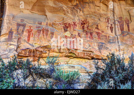 Sego Canyon indianische Felszeichnungen und Piktogramme - Utah Stockfoto