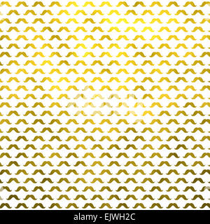 Goldenen und weißen Schnurrbart Faux Folie Metallic Schnurrbärte Polka Dot Muster Textur Stockfoto