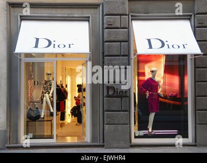 Dior Shop, Florenz, Italien. Stockfoto