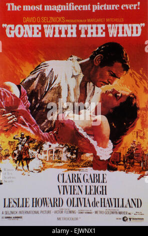 "GONE WITH THE WIND" Filmplakat 1940 Stockfoto