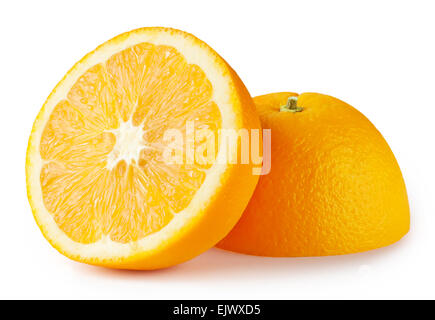 Saftigen tropischen Orange isoliert auf weißem Hintergrund Stockfoto
