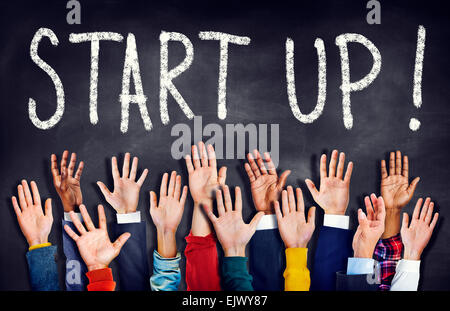 Gruppe von multiethnischen Diverse Handzeichen Stockfoto