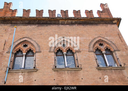 Fassade der Notare Palast (Palazzo dei Notai) am Piazza Maggiore in Bologna. Italien Stockfoto