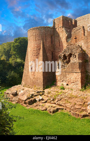 12. Jahrhundert mittelalterliche Norman Ruinen von Goodrich Castle Festungen, Goodrich, Herefordshire, England, Vereinigtes Königreich Stockfoto