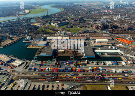 Duisburger Hafen, Stahlinsel Haeger Und Schmidt International GmbH, Duisburg, Ruhr District, North Rhine-Westphalia, Deutschland Stockfoto