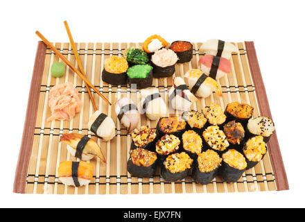 Ihren und gebackenes Sushi Komposition Stockfoto