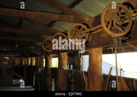 Ein pensionierter Scheren Schuppen auf Breeza Station - Breeza, New-South.Wales, Australien. Stockfoto
