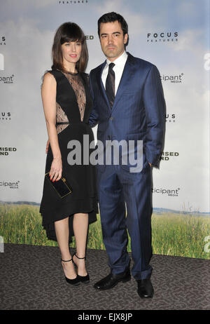 LOS ANGELES, CA - 6. Dezember 2012: Rosemarie DeWitt & Mann Ron Livingston an der Los Angeles premiere ihres neuen Films "Promised Land" Directors Guild Theatre. Stockfoto