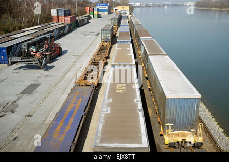 Dockt an Niehl, Köln, Deutschland. Stockfoto