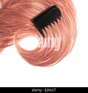 Haar-Fragment über die weißen Stockfoto