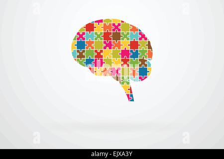 Menschliche Gehirn Jigsaw Puzzle Stücke abstrakte Vektor Stock Vektor