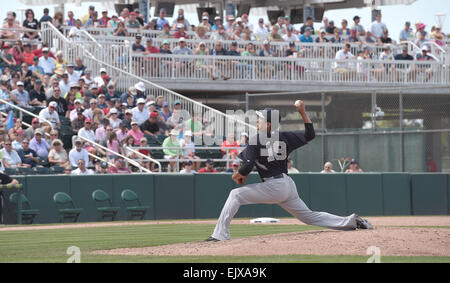 Fort Myers, Florida, USA. 31. März 2015. Masahiro Tanaka (Yankees) MLB: Masahiro Tanaka von der New York Yankees Stellplätze in einem Frühling Training Baseball-Spiel gegen die Minnesota Twins CenturyLink Sports Complex in Fort Myers, Florida, Vereinigte Staaten. © AFLO/Alamy Live-Nachrichten Stockfoto