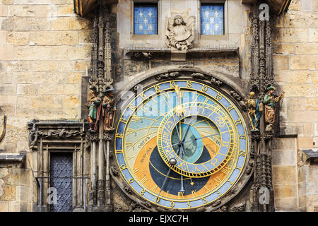 Astronomische Uhr in Prag. Tschechische Republik Stockfoto