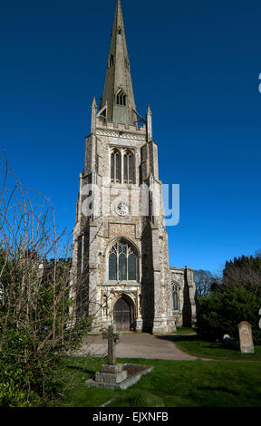 Thaxted Kirche, Thaxted, Essex, England. April 2015 St. Johannes der Täufer, St. Mary & St. Laurentius Stockfoto