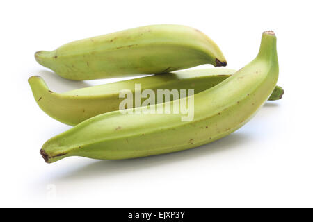 Wegerich-Banane auf weißem Hintergrund Stockfoto