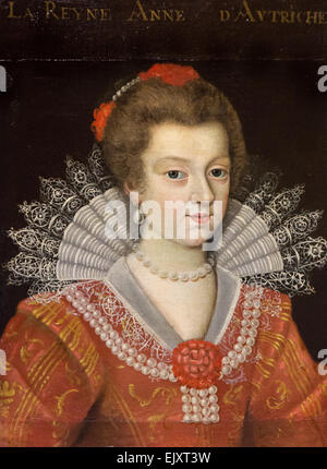 ActiveMuseum 0005739.jpg / Königin Anna von Österreich, Porträtgalerie von der Burg von Saint-Germain - Beaupre, berühmte Intellektuelle in der humanistischen Tradition darstellen, gehören Henri IV und Louis XIII vor Gericht, um das 17. Jahrhundert 12.05.2013 - / 17. Jahrhundert Sammlung / aktive Museum Stockfoto
