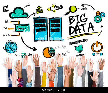 Vielfalt Menschen Big Data Teamwork Zweisamkeit Betreuungskonzept Stockfoto