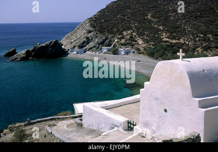 Griechenland, Kykladen, Folegandros, Agios Nikolaos Strand Stockfoto