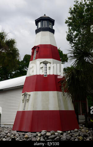 Dauphin Insel Leuchtturm mobile Bay Alabama Barrier Island Katrina schneiden Massaker Insel RM USA Stockfoto