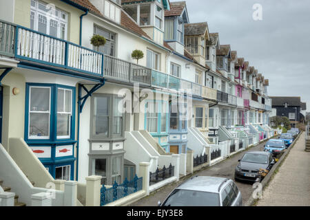 Meer beherbergt, Whitstable Kent Victorian Terrasse am Meer Stockfoto