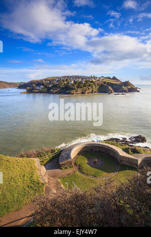 Polruan aus St Catherines Castle in Fowey erfasst. Stockfoto