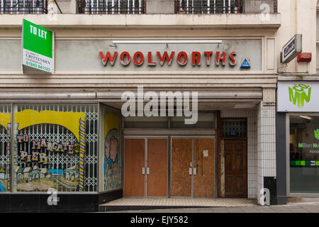 Geschlossen, Woolworths Shop in Margate, Kent, England, UK Stockfoto