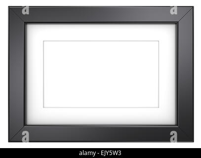 Bilderrahmen mit Passepartout. Schwarz, isoliert. Stockfoto