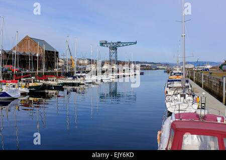 Yachthafen am James Watt Dock, Port Glasgow in der Nähe von Glasgow am Firth of Forth in Schottland, Großbritannien Stockfoto