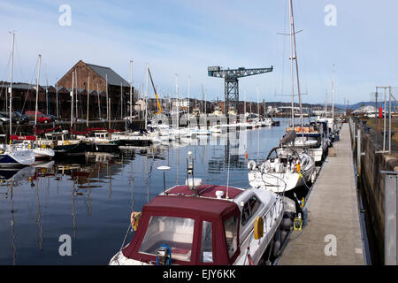 Yachthafen am James Watt Dock, Port Glasgow in der Nähe von Glasgow am Firth of Forth in Schottland, Großbritannien Stockfoto