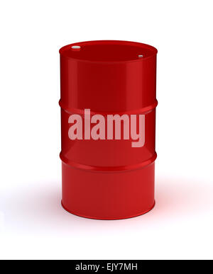 Einzelne rote Fass Stockfoto