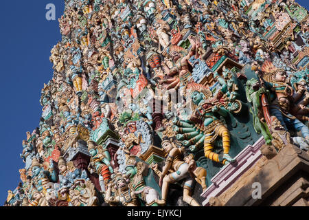 Sri Meenakshi Tempel gopuram Stockfoto