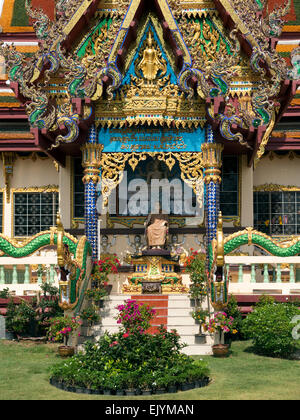 Zentralen Fassade eines Wat Plai Laem Tempel auf Koh Samui Stockfoto