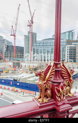 Bauarbeiten für Goldman Sachs London HQ gesehen von Holborn Viaduct, London, UK Stockfoto