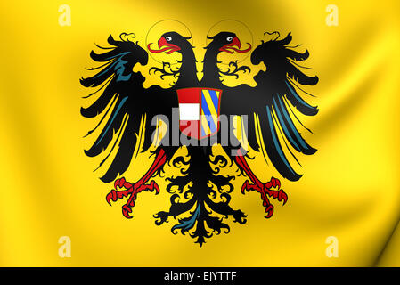 Römisch Deutsches Reich Flagge (1493-1556). Hautnah. Stockfoto