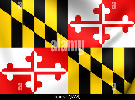 Flagge von Maryland, USA. Hautnah. Stockfoto