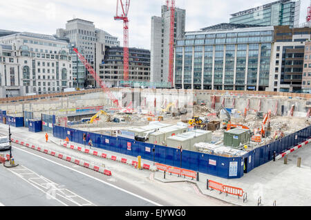 Bauarbeiten für Goldman Sachs London HQ gesehen von Holborn Viaduct, London, UK Stockfoto