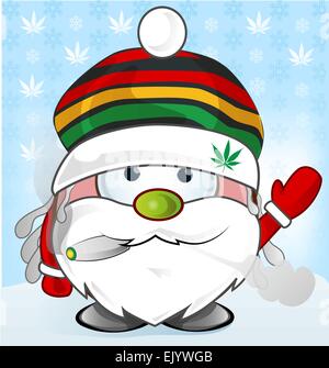 jamaikanische Weihnachtsmann Cartoon auf Hintergrund Stock Vektor