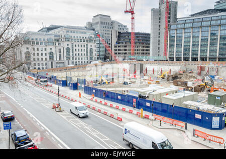 Bauarbeiten für Goldman Sachs London HQ gesehen von Holborn Viaduct, London, UK Stockfoto