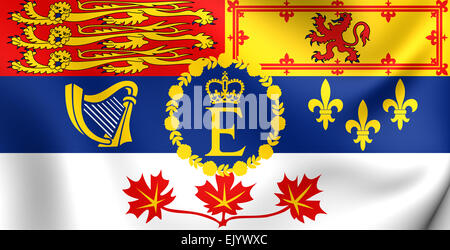 Royal Standard von Kanada. Hautnah. Stockfoto