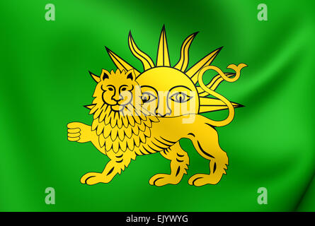 Flagge von Safavid Dynastie. Hautnah. Stockfoto