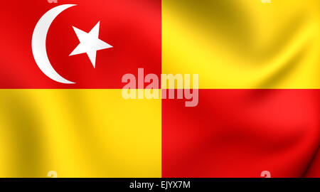 Flagge von Selangor, Malaysia. Hautnah. Stockfoto