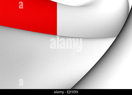 Flagge von Bilbao, Spanien. Hautnah. Stockfoto