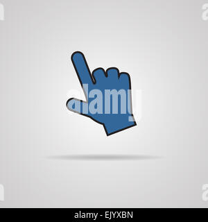 Hand-Cursor - Pfeil mit Schatten Stockfoto