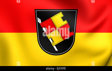 Flagge von Würzburg, Deutschland. Hautnah. Stockfoto