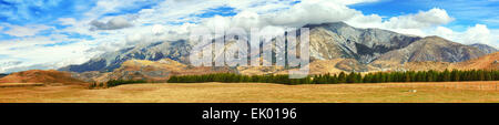 Bergpanorama. Arthurs Pass Nationalpark Stockfoto