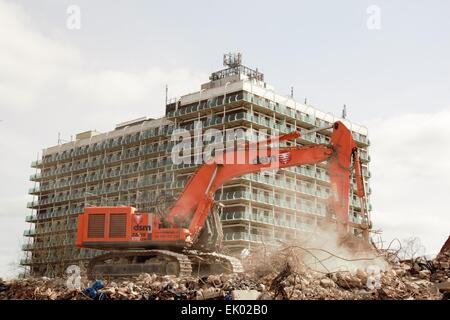 Abriss, clearing-Website mit Northampton Haus im Hintergrund Stockfoto