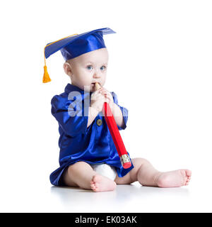 Kleinkind in Akademiemitglied Kleidung Stockfoto