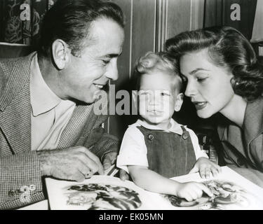 HUMPHREY BOGART (1899-1957) U.S. film Schauspieler mit Frau Lauren Bacall und ihr Sohn Stephen ca. 1951 Stockfoto