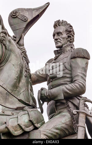 Andrew Jackson Statue Presidents Park Lafayette Square Herbst Washington DC erbaut 1850 Clark Mills Bildhauer Stockfoto