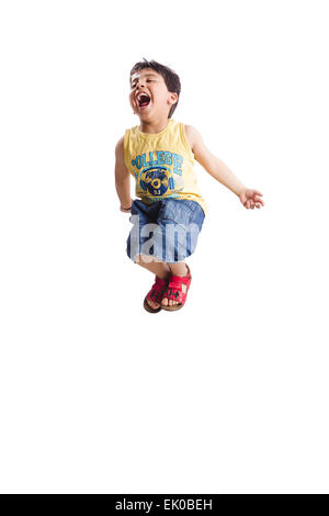 1 indische Kinder jungen Jumping Spaß Stockfoto